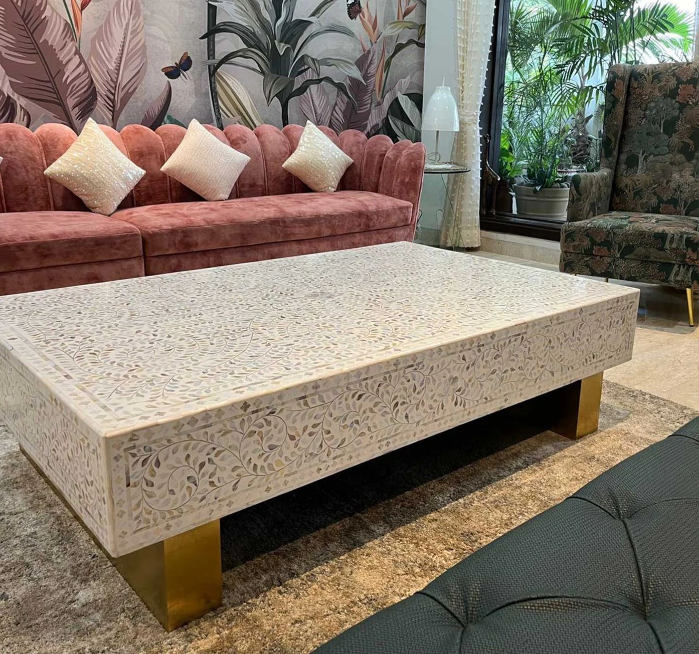 Bone Inlay Coffee Table