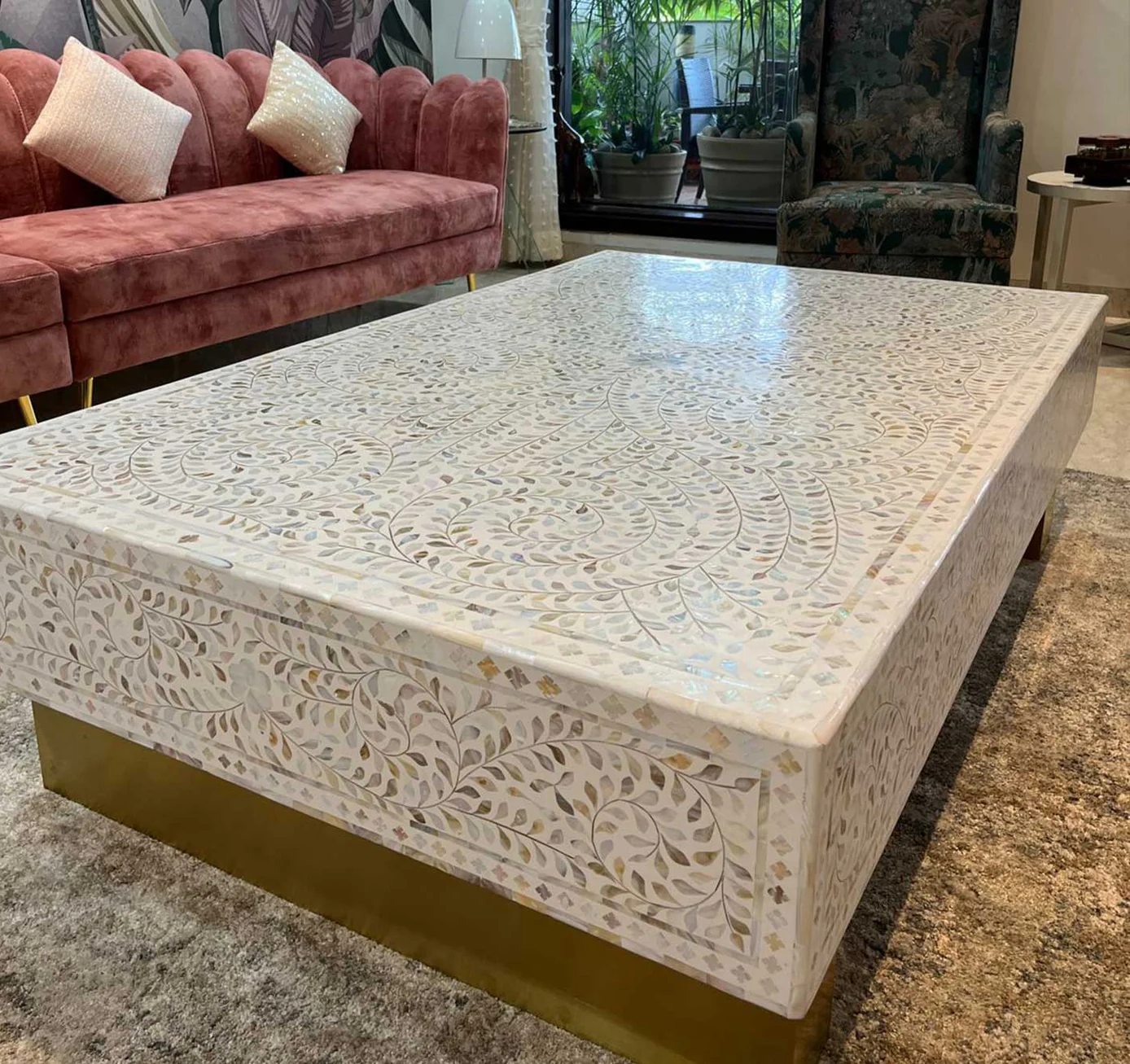 Bone Inlay Coffee Table