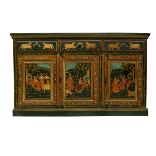 Radha Krishna Hand Painted Sideboard